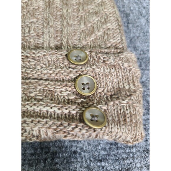 NEW NWT Simply Noelle Soft Beanie Hat Womans Fashion Buttons Beige - Picture 2 of 4